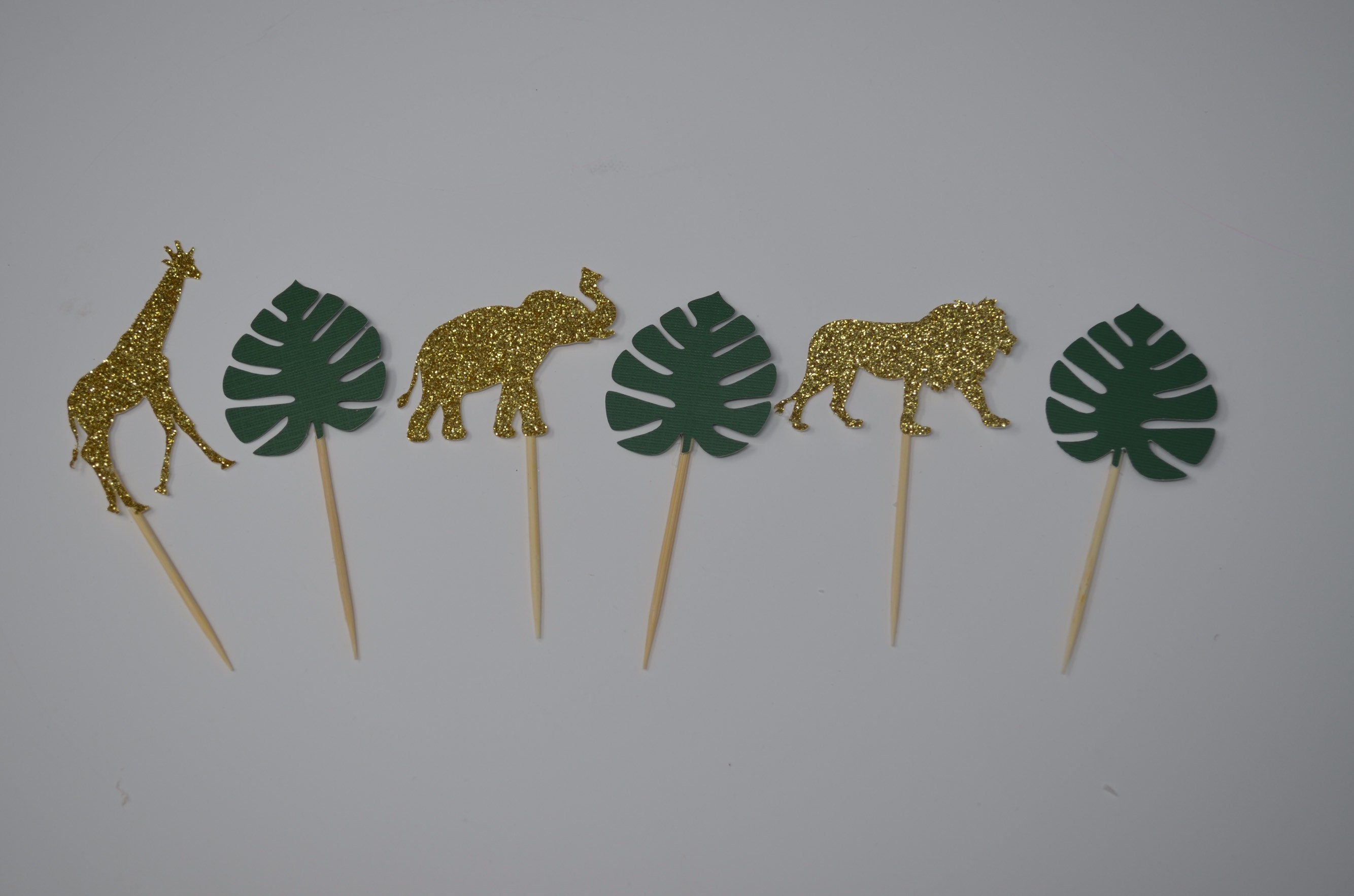 Jungle Animal Cupcake Toppers 12CT. Jungle Baby Shower Decorations 