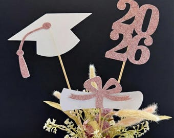 Graduation party decorations 2026, Graduation Centerpiece Sticks, Grad, Cap, Diploma, class of 2026, Graduation Decoration, prom 2026
