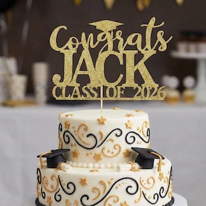 Graduation topper, Graduation party decorations 2026, Personalized Graduation cake topper, Graduation Party decor 2026, Congrats Grad image 1