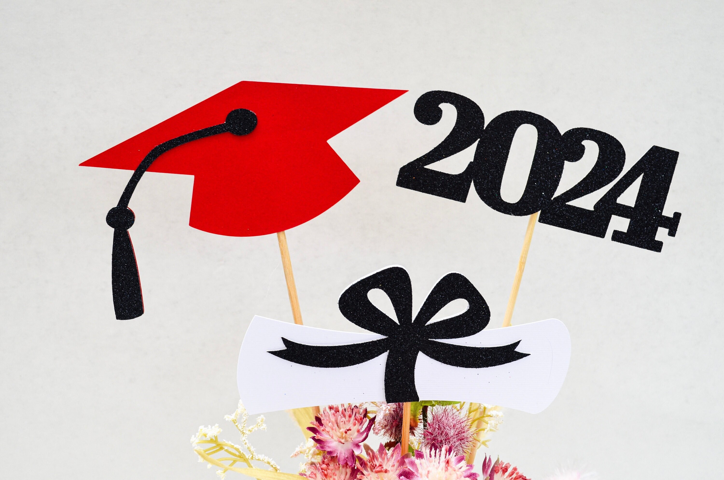 2024 Graduation Decorations, Graduation Centerpiece Sticks, Class of 2024,  Graduation Party Decoration, 2024 Picks, Graduation Decor 2024 