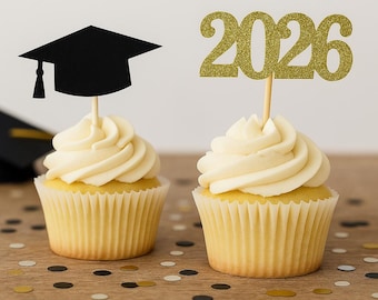 Graduation party decorations 2026, Graduation Cupcake toppers ,2026 Cupcakes, Grad, Cap, class of 2026, Graduation Decoration, prom 2026