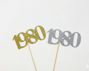 Class of 1980 Centerpiece Decoration, 40th Class Reunion Centerpiece Stick, Class of '80 Memorabilia Table Decoration, 40th Reunion