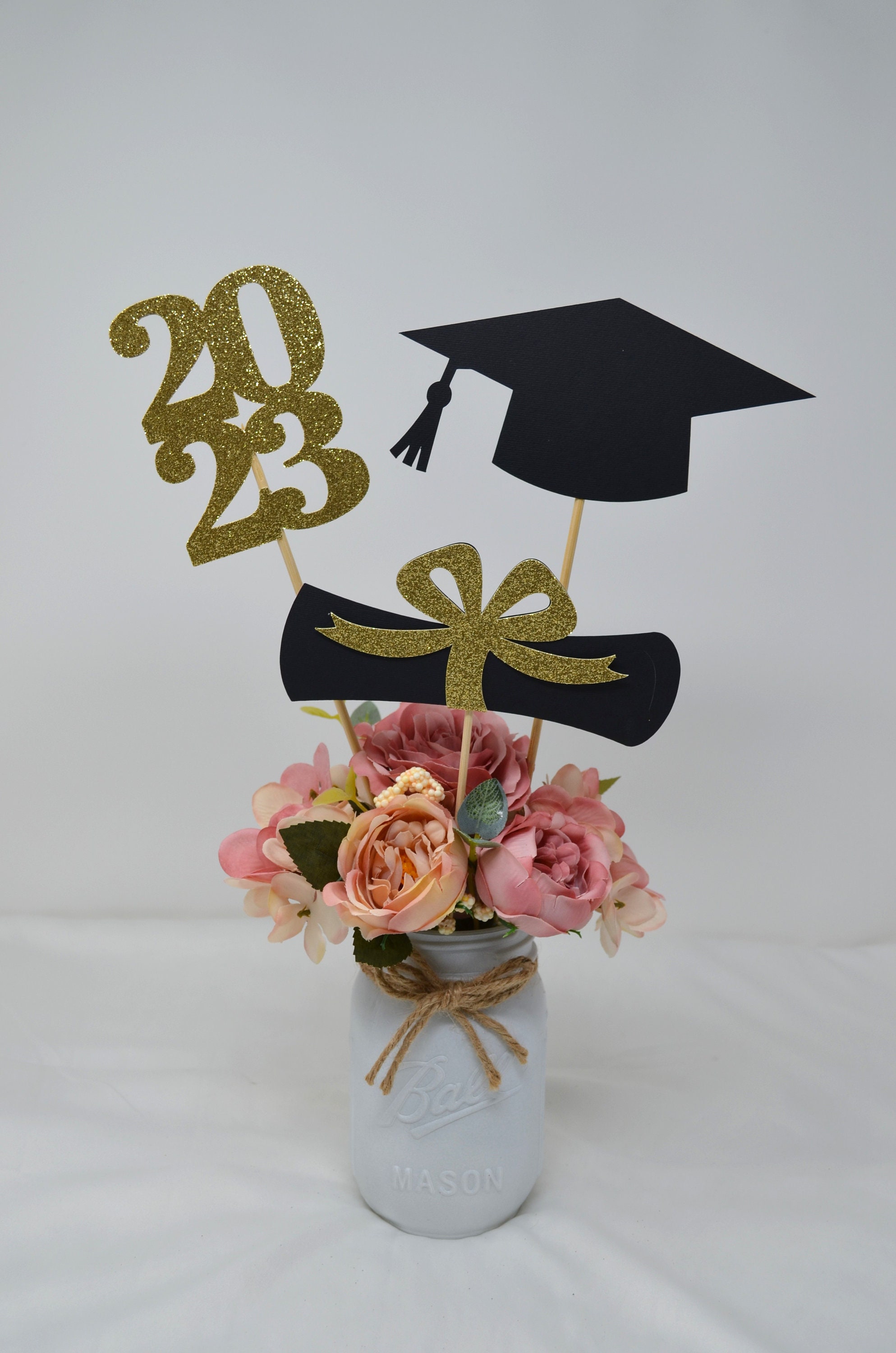 2024 Graduation Centerpiece, ALL GLITTER Graduation Centerpiece Sticks