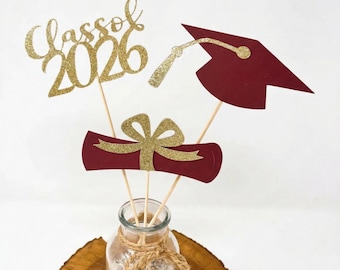 Graduation decorations 2026, Graduation Centerpiece Sticks, class of 2026, Graduation Party Decorations, Graduation Party Decor, 2026 grad