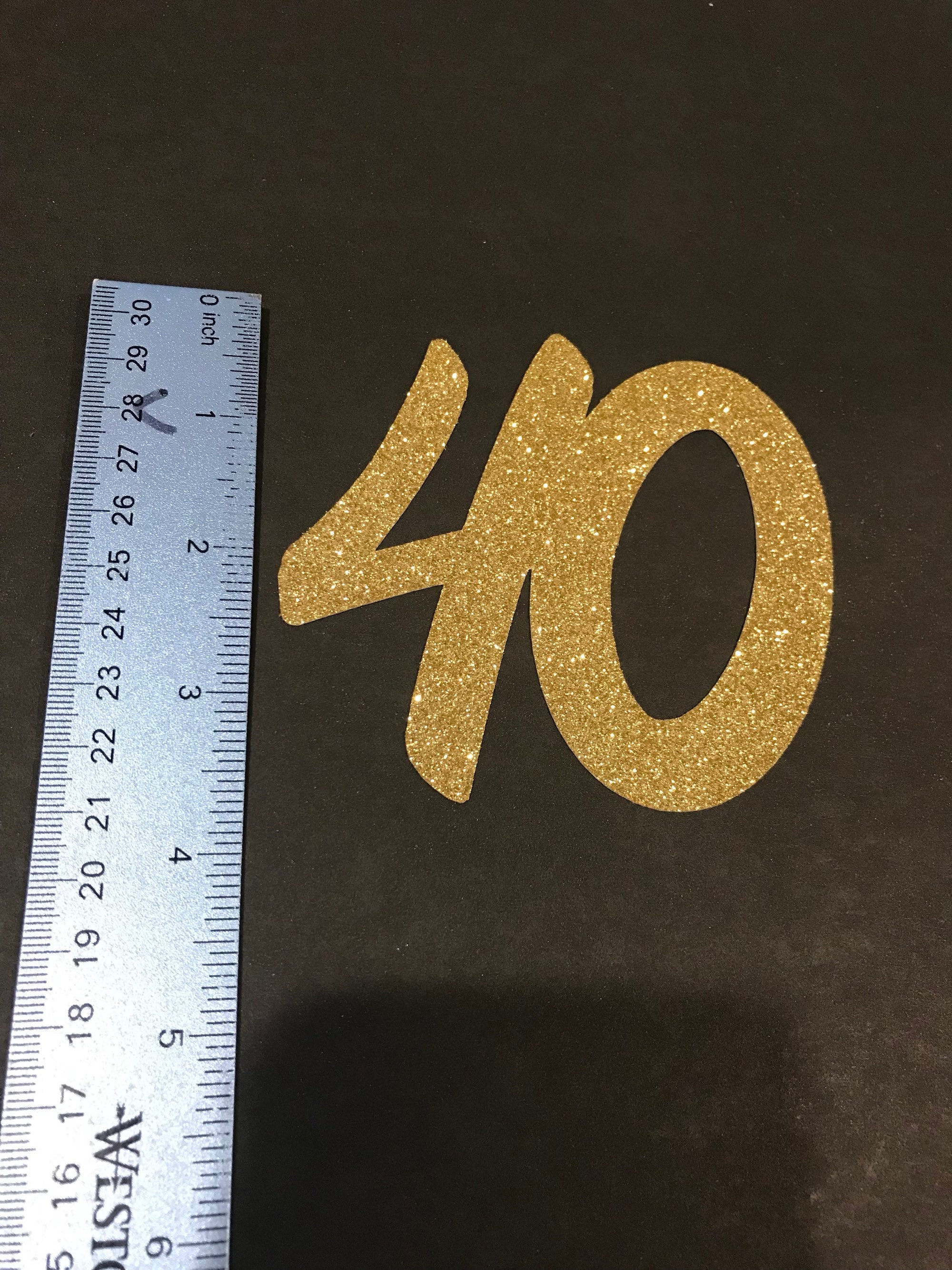 40th Birthday Cutouts Gold Black Or Silver Glitter 40th