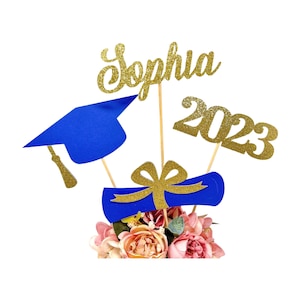 Graduation party decorations 2024, Graduation Centerpiece Sticks, PERSONALIZED, class of 2024, Graduation Decoration, prom 2024, Navy blue