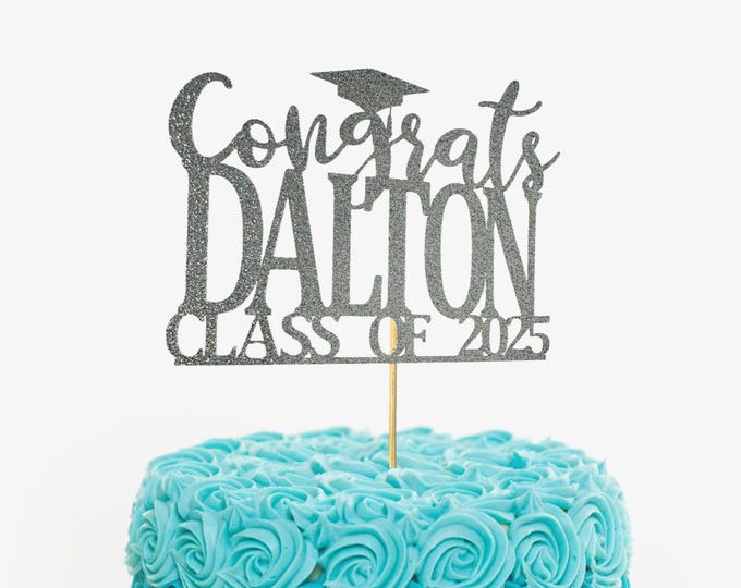 Featured listing image: Graduation party decorations 2025, Graduation Cake Topper, Personalized Graduation cake topper, Graduation Party decor 2025, Congrats Grad