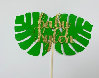 Oh baby Jungle Party Safari Cake topper .  Safari Baby Shower Decoration. Jungle Baby Shower. personalized Name