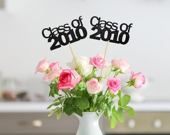 Set of 3 Class of 2010, Class Reunion 2010, 15th Class Reunion Centerpiece, Class Reunion Decoration, Class Anniversary, school reunion item