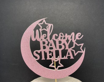 Twinkle Twinkle Little Star Cake Topper - Baby Shower Decorations - Welcome Baby - Cake Topper - moon and stars baby shower