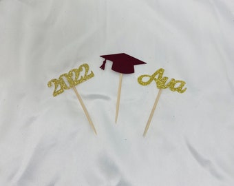2025 Graduation cupcake toppers, Graduation cupcake toppers, Grad Cap, class of 2025, Graduation Decoration, prom 2025, Cupcake toppers 12ct
