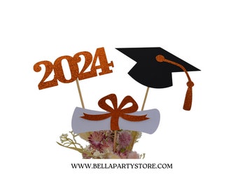 Graduation party decorations 2024, Graduation Centerpiece Sticks, Grad ,Cap ,Diploma , class of 2024, Graduation Decoration, prom 2024