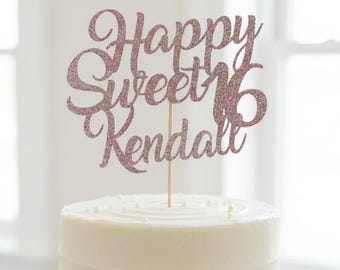 Sweet 16 Cake topper, Rose gold, 16, personalized 16th birthday, 16th birthday decorations, Sweet 16, Birthday party Decorations