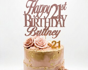 Personalized Glitter Birthday Cake Topper, Custom Number