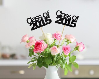 Set of 3 Class of 2015, 2015 Reunion Table centerpiece, 10th School Reunion centerpiece, Class of 2015 supplies, 2015 Class reunion decor