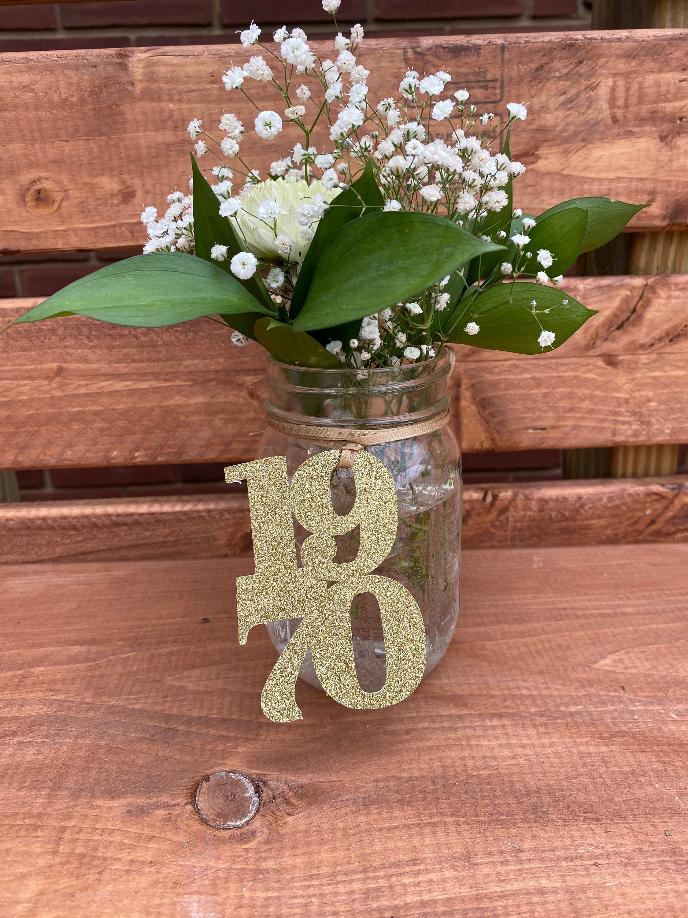 1970 Mason Jar Tags Class Reunion 1970 50th Class Reunion Centerpiece