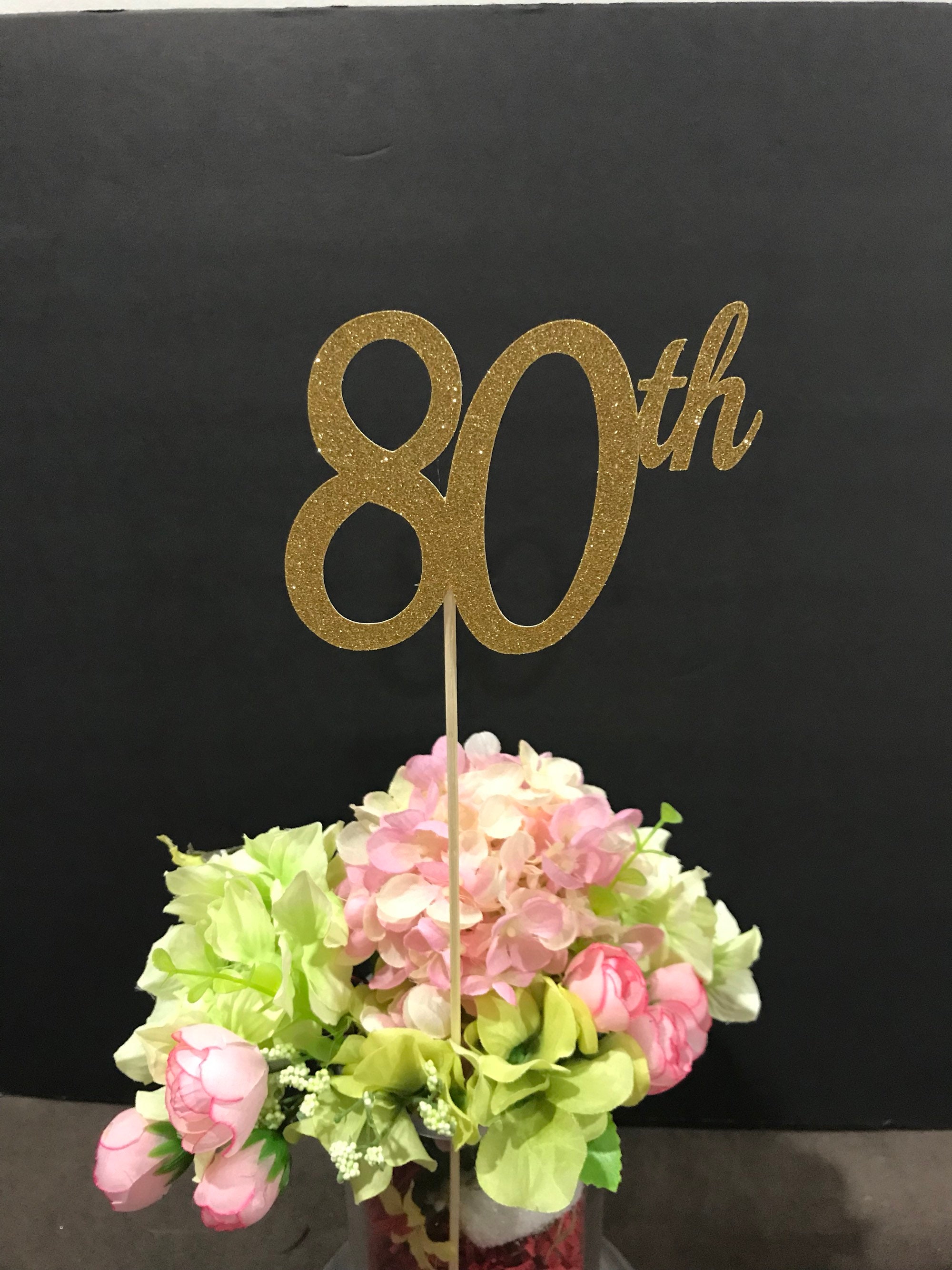 Set Of 3 Sticks 80th Birthday Decorations 80th Birthday Centerpiece set-of-3-sticks-80th-birthday-decorations-80th-birthday-centerpiece