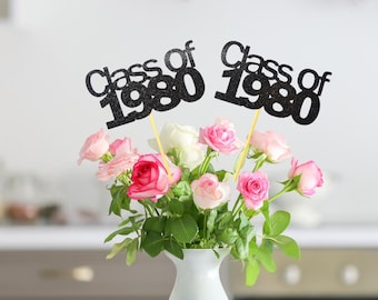 Set of 3 Class of 1980, Class reunion of 1980, Class Reunion Centerpiece, Class Reunion Decoration, Class Anniversary, School, University
