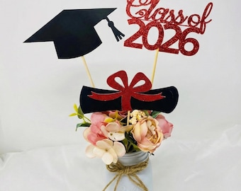 Graduation party decoration 2026, Graduation Centerpiece Sticks, Grad, Cap Diploma and 2026, class of 2026, Graduation Decoration, prom 2026
