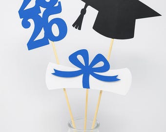 2026 Graduation centerpieces, Graduation Centerpiece Sticks, class of 2026, Graduation party Decoration, 2026 picks, Graduation Decor 2026