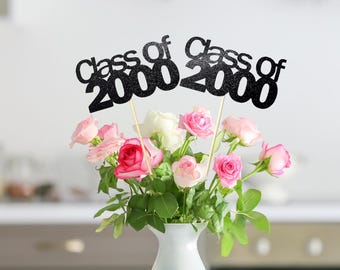Set of 3 Class of 2000, Class Reunion 2000, 25th Class Reunion Centerpiece, Class Reunion Decoration, Class Anniversary, Class Reunion Props