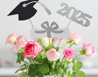 Graduation party decorations 2025, Graduation Centerpiece Sticks, Grad ,Cap ,Diploma , class of 2025, Graduation Decoration, prom 2025
