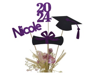 Graduation party decorations 2024, Graduation Centerpiece Sticks, PERSONALIZED, class of 2024, Graduation Decoration, prom 2024