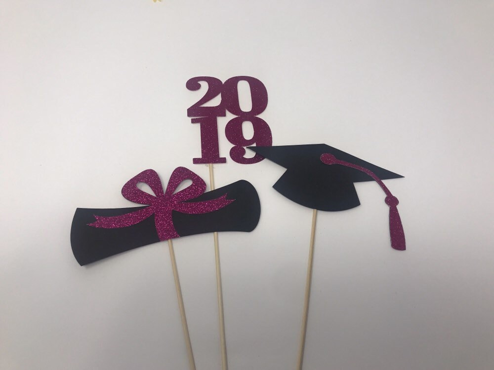 Graduation party decorations 2019 , Hot pink Centerpiece