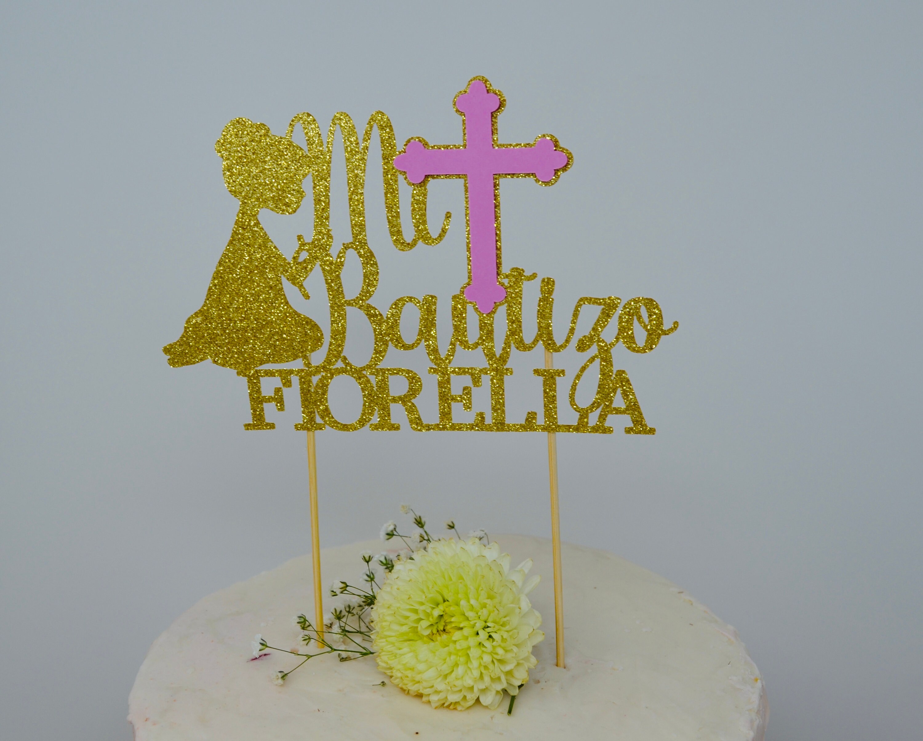 Personalized God Bless Cake Topper, Baptism Cake Topper, Christening