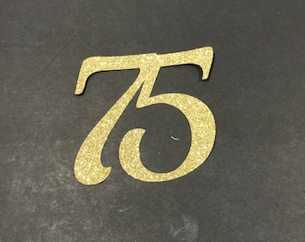 75th Birthday decoration, 75th Birthday Centerpiece Sticks, Glitter 75th Birthday Decoration, 75th Birthday Table, Anniversary, Age Cutouts