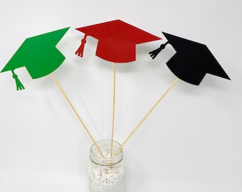 Graduation party decorations 2024, Graduation Centerpiece Sticks, graduation hats, class of 2024, Graduation Decoration, prom 2024