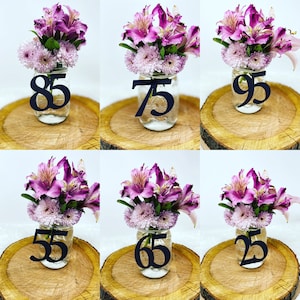 50th Birthday Centerpiece , Glitter 50th Birthday Decoration, 50th Birthday Table Decorations, Age Cutouts, 50 Mason jar tags