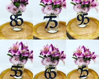 50th Birthday Centerpiece , Glitter 50th Birthday Decoration, 50th Birthday Table Decorations, Age Cutouts, 50 Mason jar tags