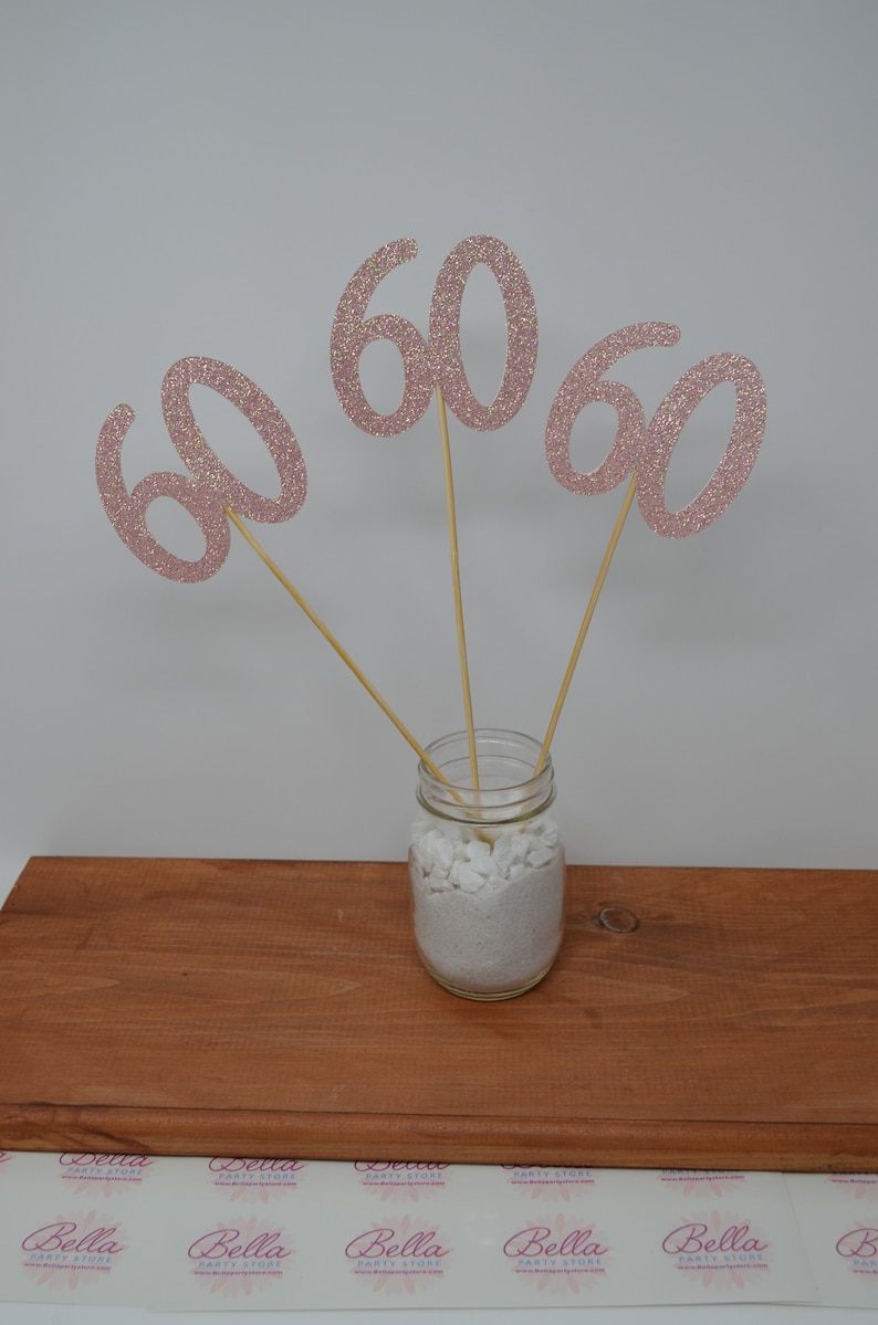 60th Birthday Decoration 60th Birthday Centerpiece Sticks Etsy