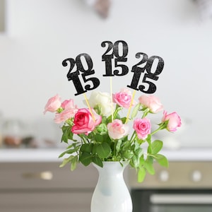 Set of 3 sticks 2015, Class of 2015 Decoration, Class Reunion, Reunion Centerpieces Decoration, 10th Reunion, Class reunion decoration, 2015