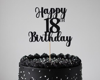 Any Number!, Custom Birthday Cake Topper, 18th Cake Topper, Happy 18th Birthday Topper,  Any number, personalized 18th birthday decorations