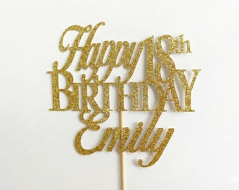 Any Number!, Custom Birthday Cake Topper, 18th Cake Topper, Happy 18th Birthday Topper,  Any number, personalized 18th birthday decorations
