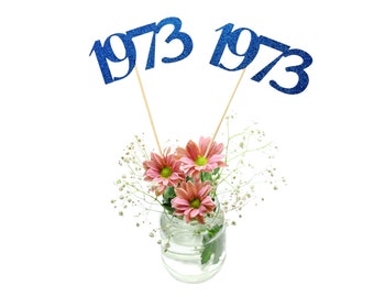 1973 Reunion Table centerpiece sticks, 50th High School Reunion Party Table, Class of 1973 Centerpiece,50 years Anniversary, Class Reunion