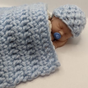 Sleeping Angel Baby with wings, hand crocheted hat and blanket for miscarriage baby pregnancy loss gift keepsake memorial