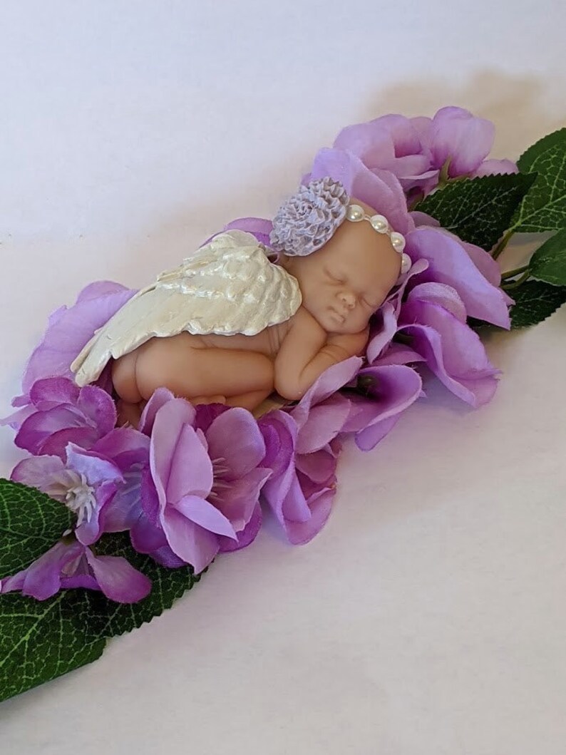 Purple Elegance Angel Baby with wings for pregnancy loss miscarriage gift keepsake memorial