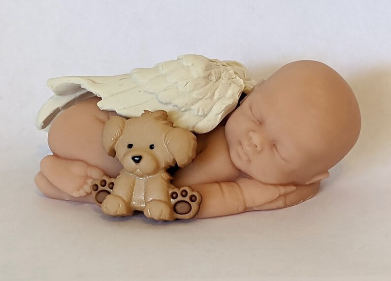 LIMITED QUANTITY - Yellow newest Dog and Angel Baby with wings for pregnancy loss / miscarriage gift keepsake memorial