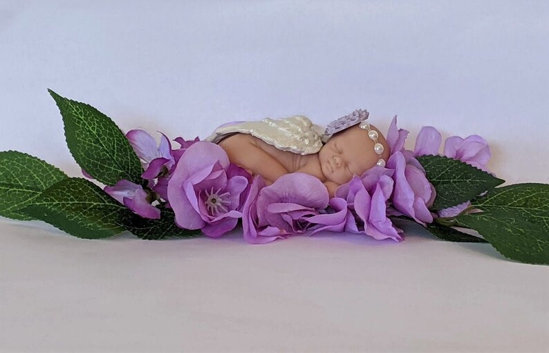 Purple Elegance Angel Baby with wings for pregnancy loss miscarriage gift keepsake memorial