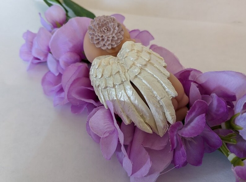 Purple Elegance Angel Baby with wings for pregnancy loss miscarriage gift keepsake memorial