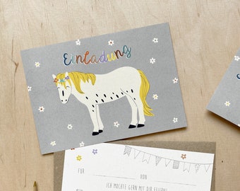 Invitation card PONY HORSE + 1 envelope