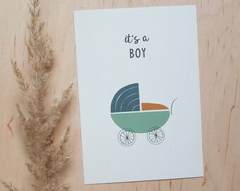 Postkarte GEBURT 'It's a Boy'