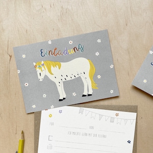 Uitnodigingskaart PONY PAARD + 1 envelop