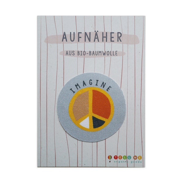 Aufnäher PEACE 'Imagine' Bio Ø 7 cm