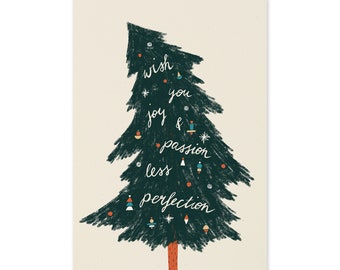 Postkarte WEIHNACHTSBAUM 'Less Perfection'