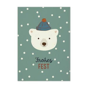 Cartolina di Natale ORSO POLARE 'Buone Feste'