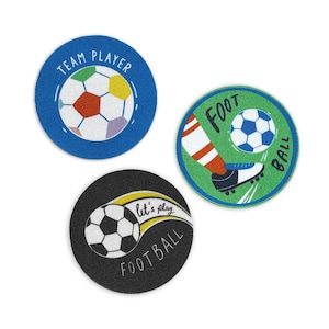 Conjunto de 3 patches orgânicos para jogadores de futebol do Campeonato Europeu.